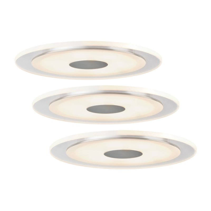 Paulmann LED EinbauleuchtenSet Premium Line Whirl 6W Alu Satin 3er S
