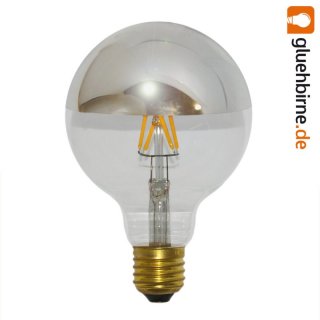 LED Filament Globe Kopfspiegel Silber Glühbirne G95 4W =...