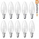 10 x Glühbirne Kerze 25W E14 klar Glühlampe 25 Watt...