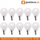 10 x Glühbirne Tropfen 25W E14 MATT Glühlampe 25 Watt...