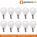 10 x Glühbirne Tropfen 40W E14 MATT Glühlampe 40 Watt...