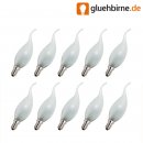 10 x Glühlampe Glühbirne Kerze Windstoß 25W 25 Watt E14...