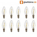 10 x LED Filament Kerze 1W fast wie 15W klar E14 100lm...