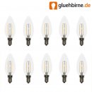 10 x LED Filament Kerze 2W wie 25W klar E14 230lm...