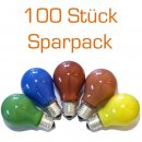 100er Set Glühbirnen farbig gemischt 25W E27 Rot Gelb...
