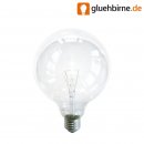 Globe Glühbirne 60W E27 KLAR G120 125mm Globelampe 60...