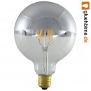 LED Filament Globe Kopfspiegel Silber Glühbirne G125 6W...