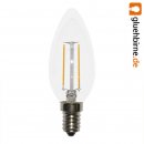 LED Filament Kerze 2W wie 25W klar E14 230lm Glühlampe...