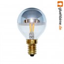 LED Filament Tropfen 2W = 25W E14 Kopfspiegel Silber...
