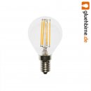 LED Filament Tropfen 4W = 40W E14 Klar Glühfaden 360°...