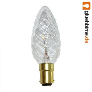 1 x Kerze Glühbirne 40W B15 Klar gedreht Glühbirnen B15d...