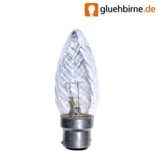 1 x Kerze Glühbirne 25W B22 Klar gedreht Glühbirnen B22d...