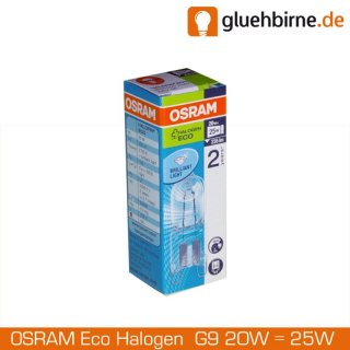 1 x Osram G9 Eco Halogen Stiftsockellampe 230V 20W = 25W...