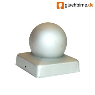 1 x Pfostenkappe Magnodur Silbergrau Kugel Eckig 71 x 71...