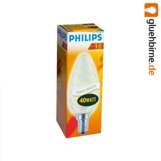 1 x Philips Glühbirne Kerze gedreht 40W E14 MATT Soft...