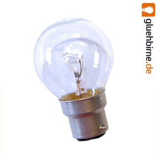 1 x Tropfen Kugel Glühbirne 25W B22d KLAR 25 Watt B22...