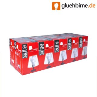 10 x GE Glühbirne 75W E27 MATT Glühlampe General Electric...