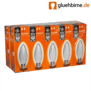 10 x GE Glühbirne Kerze 60W E27 MATT Glühlampe 60 Watt...