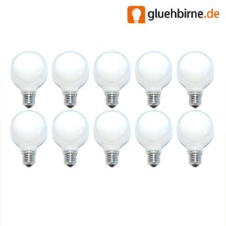 10 x Globe Glühbirne 25W E27 OPAL G80 80mm Globelampe 25...