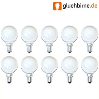 10 x Glühbirne Glühlampe Tropfen 15W 15 Watt E14 Opal...
