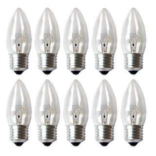 10 x Glühbirne Kerze 25W E27 klar Glühlampe 25 Watt...
