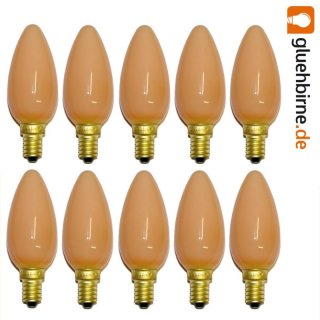 10 x Glühbirne Kerze Softone Flame Terracotta 25W E14...