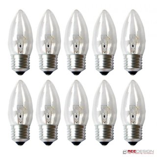 10 x Leuci Glühbirne Kerze 60W E27 klar Glühlampe 60 Watt...