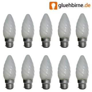 10 x Kerze Glühbirne 40W B22 Matt gedreht Glühbirnen B22d...