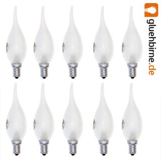 10 x Klein Glühlampe Glühbirne Kerze Windstoß 40W 40 Watt...