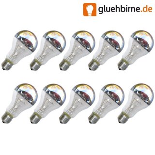 10 x Leuci Glühbirne 100W E27 Kopfspiegel Silber...