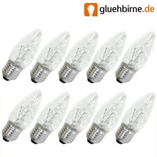 10 x Leuci Glühbirne Kerze gedreht 40W E27 klar Glühlampe...