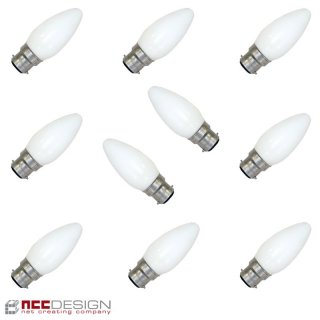 10 x Leuci Kerze Glühbirne 60W B22 opalisiert Glühbirnen...