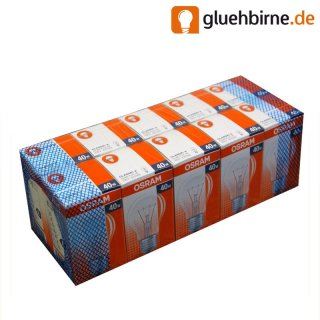 10 x OSRAM Glühbirne 40W E27 klar Glühlampe 40 Watt...