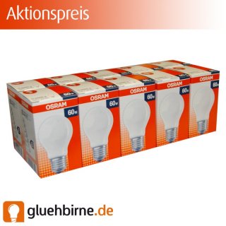 10 x OSRAM Glühbirne 60W E27 MATT Glühlampe Glühbirnen...