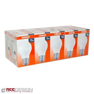 10 x OSRAM Glühbirne 75W E27 MATT Glühlampe 75 Watt...