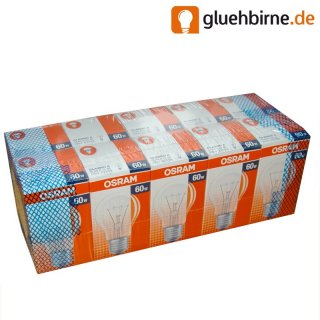 10 x Osram Glühbirne 60W E27 klar Glühlampe 60 Watt...