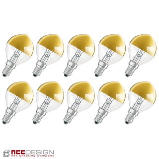 10 x Osram Tropfen Kopfspiegel Gold 40W E14 Glühbirne...