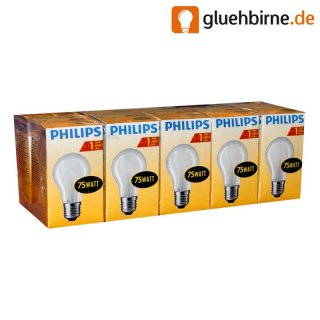 10 x PHILIPS Glühbirne 75W E27 MATT Glühlampe Glühbirnen...