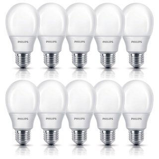 10 x Philips Energiesparlampe 8W = 38W / 40W E27 matt...