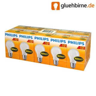 10 x Philips Glühbirne 100W E27 MATT 100 Watt Glühlampe...