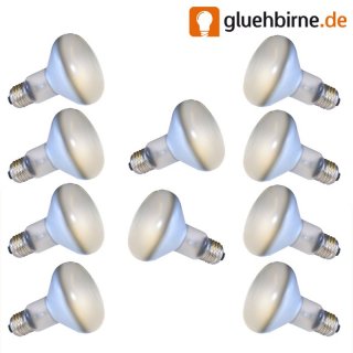 10 x Philips Glühbirne Reflektor R80 80W E27 Matt 80°...