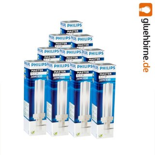 10 x Philips Master PL-C 2P 26W 830 Sockel G24d-3 28 Watt...