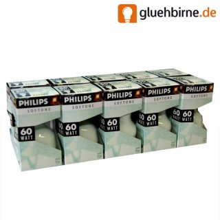 10 x Philips Softone 60W E27 Soft Jade Grün Glühbirne...