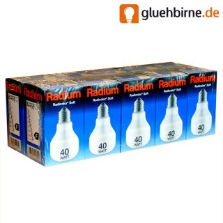 10 x Radium Glühbirne 40W E27 Opal Soft White T55...
