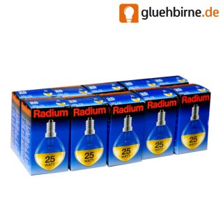 10 x Radium Tropfen Kopfspiegel Gold 25W E14 Glühbirne...