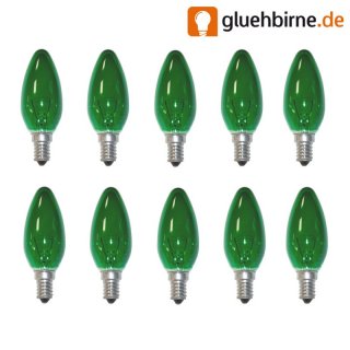 10 x Sylvania Glühbirne Kerze 40W E14 GRÜN Glühlampe...