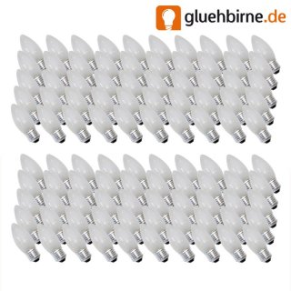 100 x Glühbirne Kerze 60W E27 MATT Glühbirnen Glühlampen...