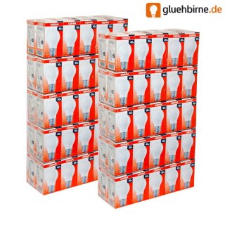 100 x OSRAM Glühbirne 40W E27 MATT Glühlampe 40 Watt...