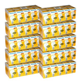100 x PHILIPS Glühbirne 60W E27 MATT Glühlampe Glühbirnen...