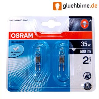 2 x Osram GY6,35 Halogen Stiftsockellampe 35W 12V...